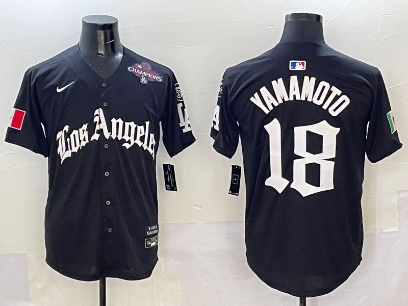 Men Los Angeles Dodgers #18 Yamamoto Black 5th Jointly Name 2026 Nike MLB Jersey style 04->los angeles dodgers->MLB Jersey